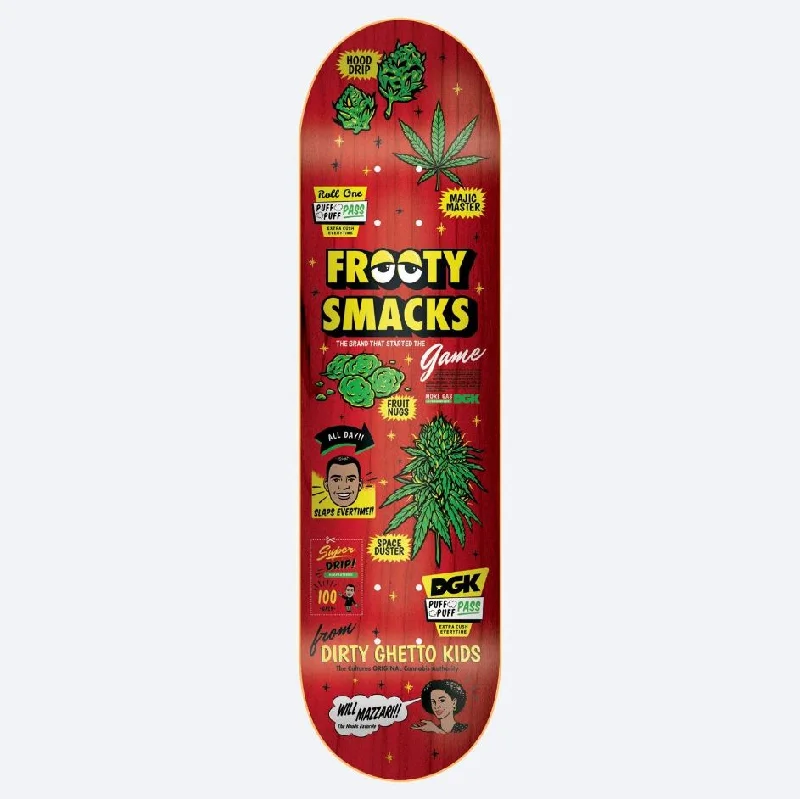 Skateboard Deck For Custom Board Builds-DGK Deck Frooty Smacks Mazzari Red 8.3