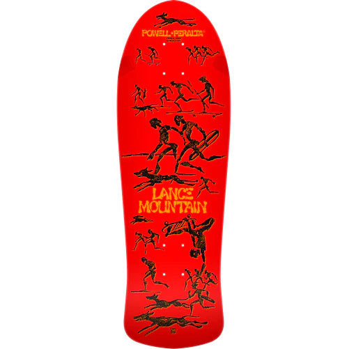 Skateboard Deck With Concave Shape-Powell Peralta Bones Brigade Series 15 Lance Mountain Red Deck (10in)