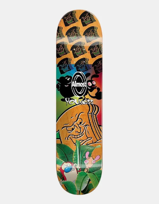 Skateboard Deck With Extra Durability-Almost x Ren & Stimpy Youness Mixed Up R7 Skateboard Deck