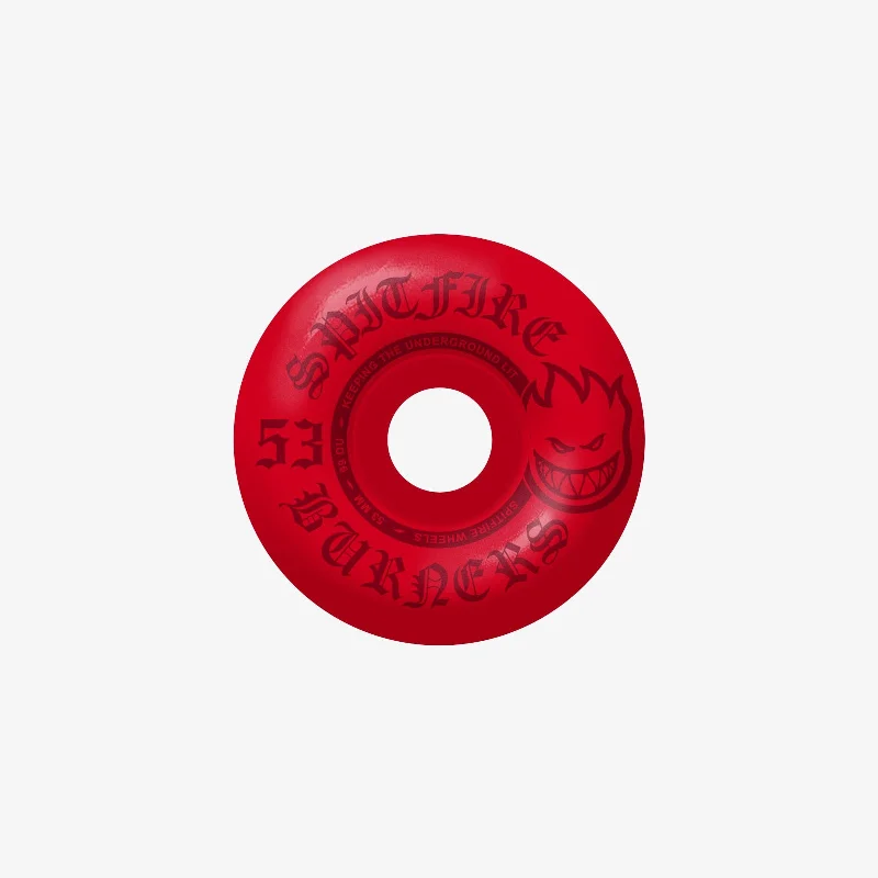 Skateboard Wheels With Pro-Approved Durability-Spitfire Burner Wheel 53mm (Red Dipped)