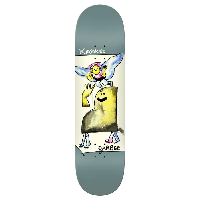 Skateboard Deck With Perfect Pop And Flick-Krooked Barbee Watercolor Deck - 8.5