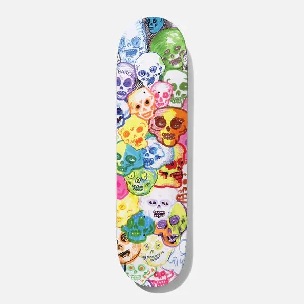 Skateboard Deck With Perfect Flick-Baker Deck RH Rainbow Skull 8.0