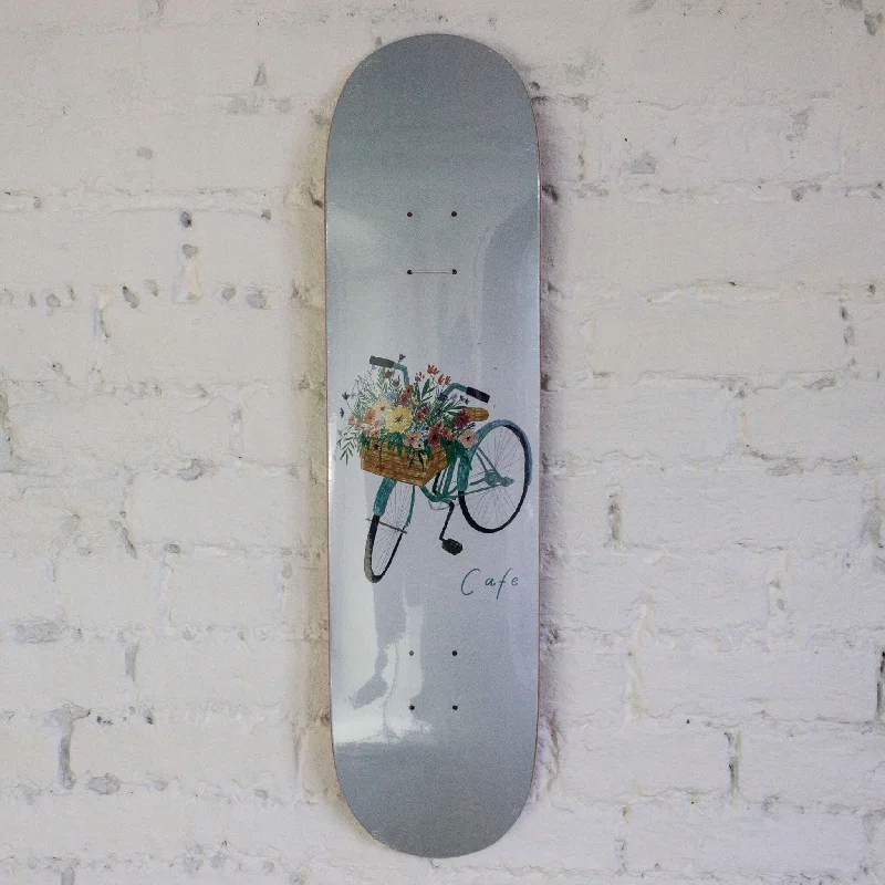 Skateboard Deck With Extra Pop-Skateboard Cafe Flower Basket Deck- Grey