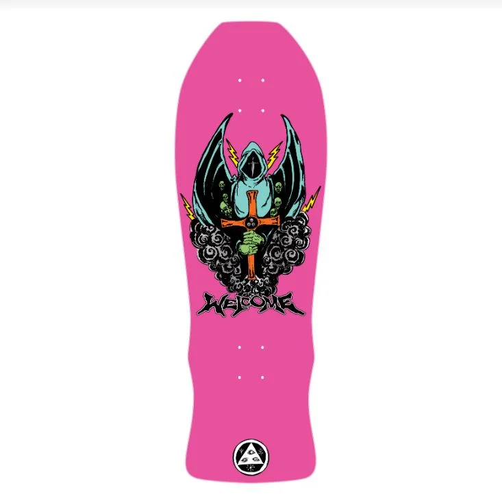 Skateboard Deck With Pre-Drilled Holes-Welcome Deck Knight On Early Grab 10.0 Neon Pink