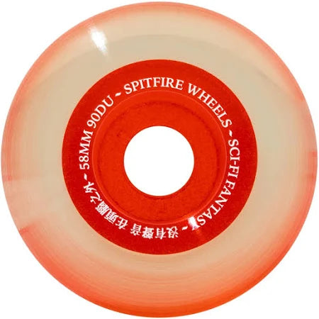 Skateboard Wheels With Multi-Layer Urethane-SPITFIRE WHEELS SCI-FI FANTASY SAPPHIRES ORANGE 58MM