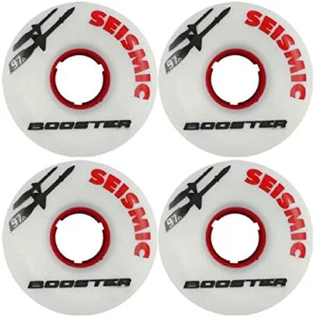 Skateboard Wheels With Low Weight-Seismic Skateboard Wheels - Booster 63mm 101a Red/White