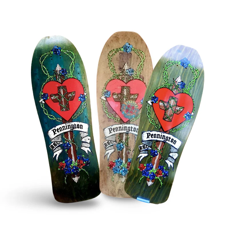 Skateboard Deck With Unique Designs-BBC Bryan Pennington CRUCIFIX HAND-PAINTED, LIMITED EDITION (PRE-ORDER, October)