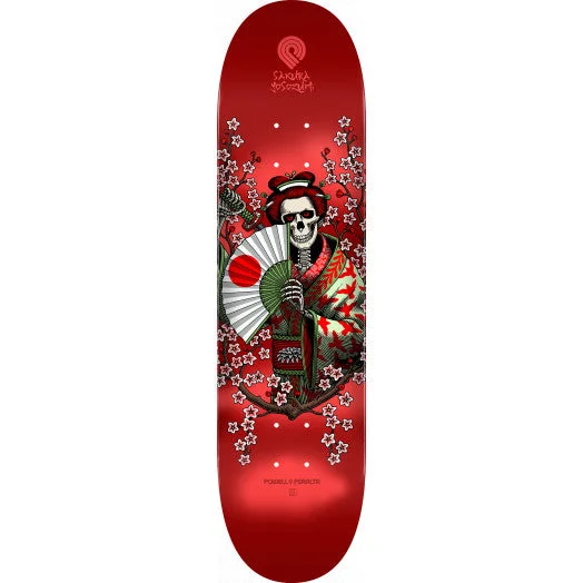 Skateboard Deck With Perfect Pop And Flick-Powell Deck Yosozumi Samurai Red 8.5