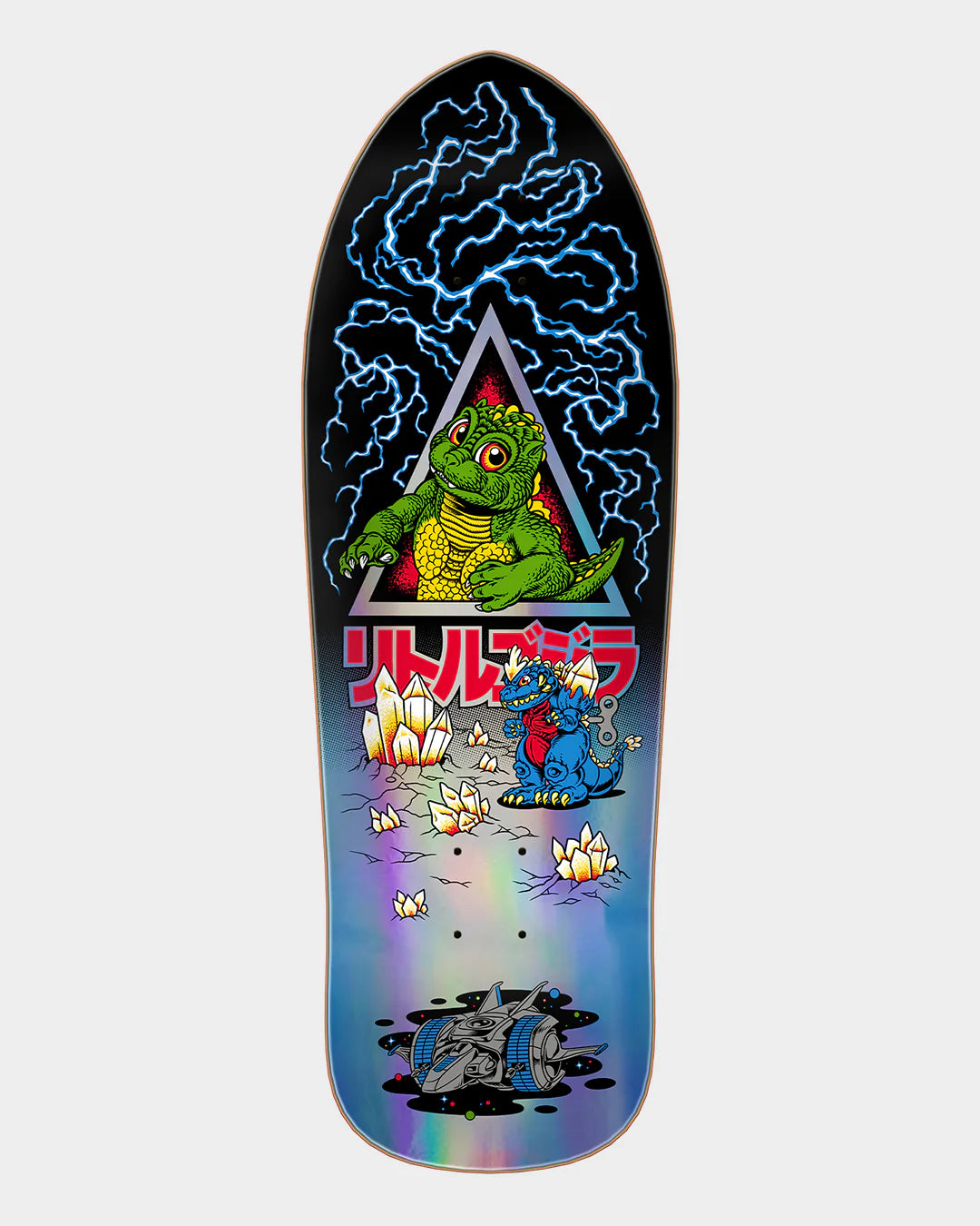 Skateboard Deck With Vibrant Colors-Godzilla Jr. Natas 9.89in X 29.82in Santa Cruz Deck