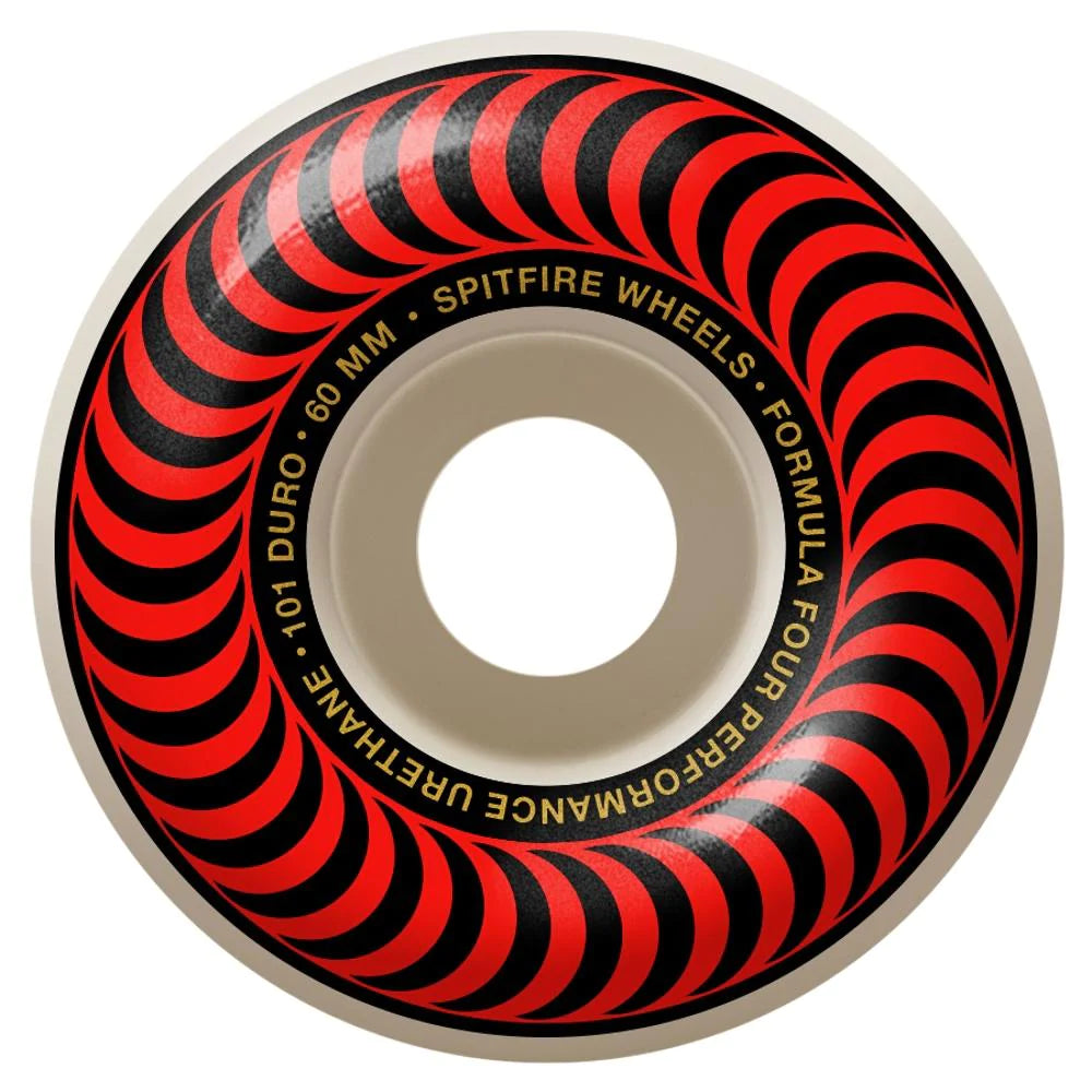 Skateboard Wheels For Extra Grip On Turns-Spitfire Formula Four Classic Wheels (101D) - (60mm)