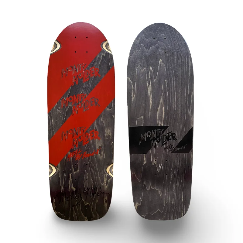 Skateboard Deck With Extra Grip Enhancement-Monty Nolder ONE OF A KIND, HAND-PAINTED & AUTOGRAPHED Deck 10"x30" (1 of 1)