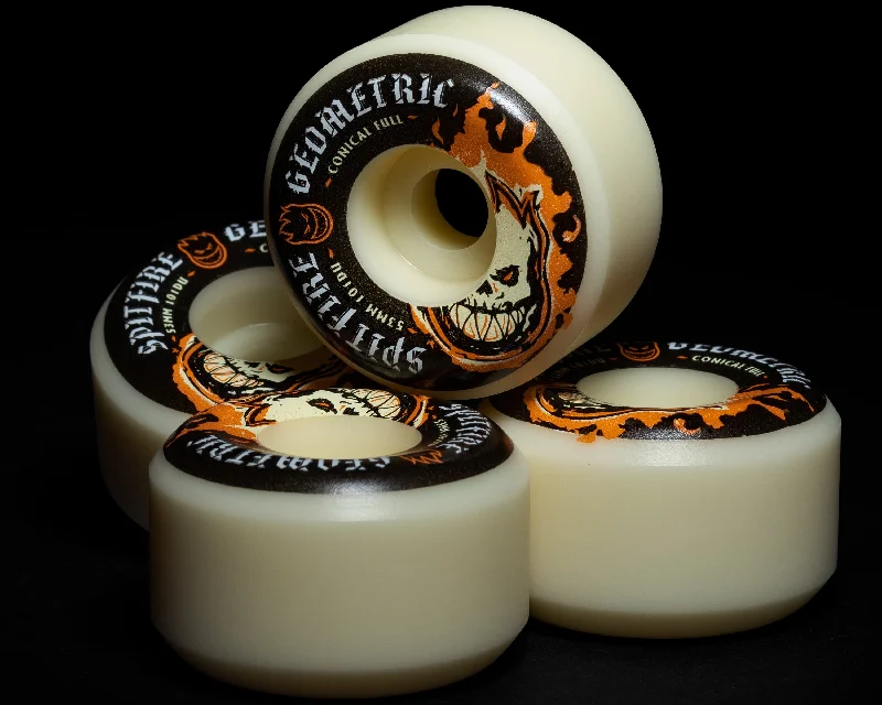 Skateboard Wheels For Smooth Surfaces-Geometric X Spitfire Formula Four Wheels - 53mm 101D Conical Full