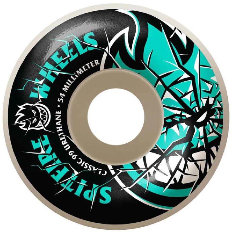 Skateboard Wheels With Custom Print-Spitfire Classic Shattered Bighead White 54mm - Skateboard Wheels