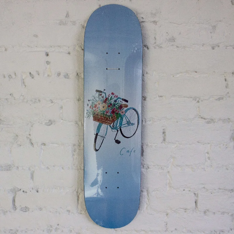 Skateboard Deck With Best Flexibility-Skateboard Cafe Flower Basket Deck- Blue