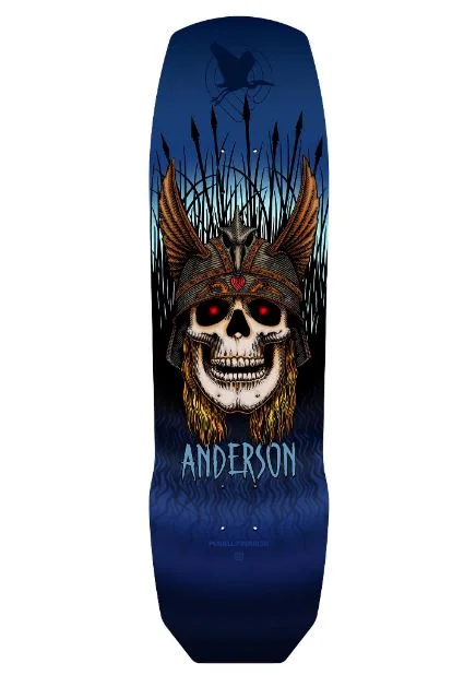 Skateboard Deck With Perfect Pop And Flick-Powell Peralta Deck Andy Anderson 9.13 Heron Blue