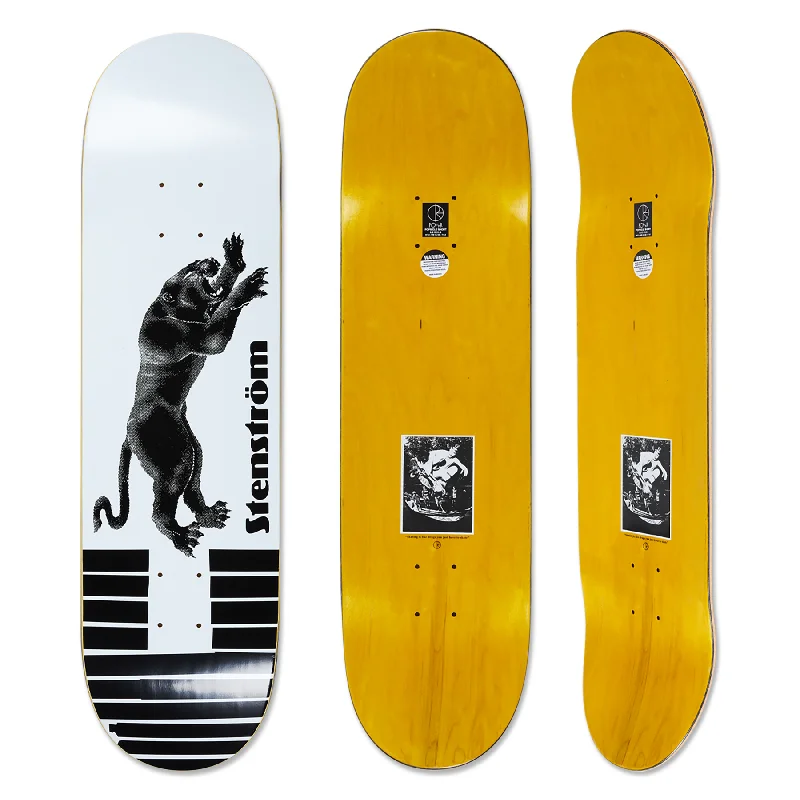 Skateboard Deck With Reinforced Tail-Polar David Stemstrom Tape & Panther White Deck