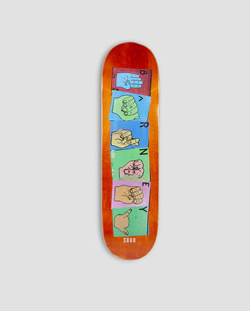 Skateboard Deck For Low-Weight Performance-Sour Solution Barney Sign Deck - 8.25