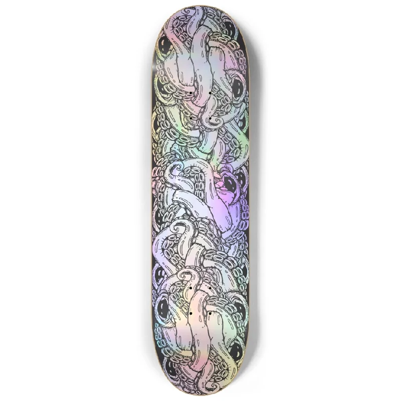 Skateboard Deck For Street Skating-8.25 Squid Tangle Holographic Custom Skateboard