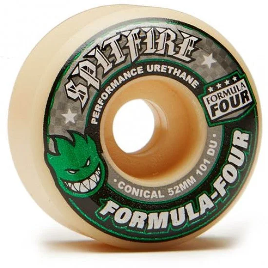 Skateboard Wheels With Extra Tread Pattern-Spitfire Wheels Formula Four Conical 101D - (52mm)