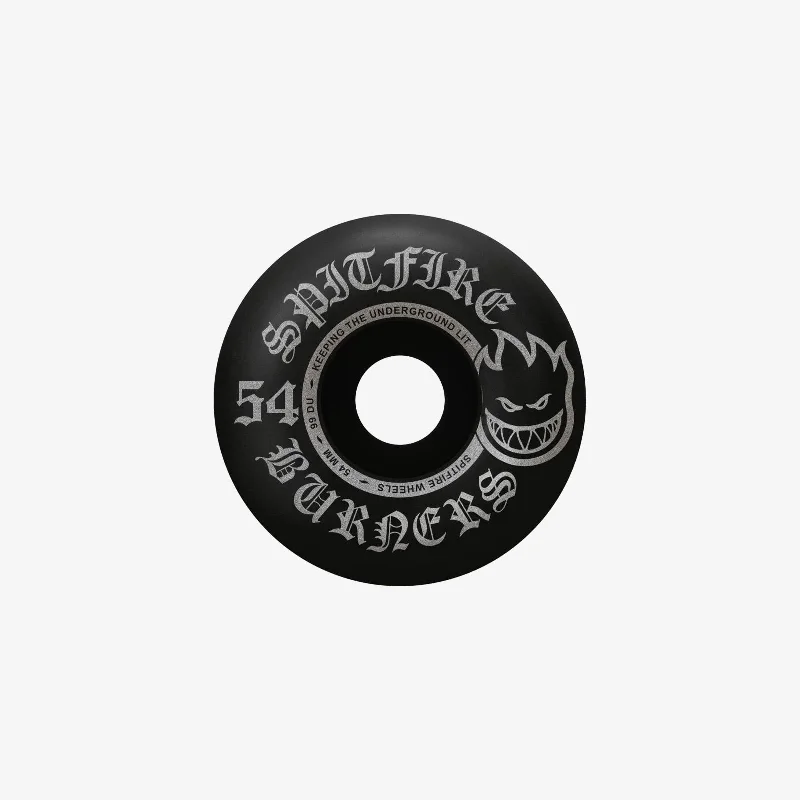 Skateboard Wheels With Extra Responsive Design-Spitfire Burner Wheel 54mm (Black Dipped)