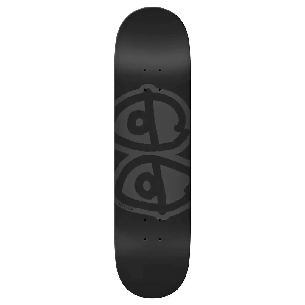 Skateboard Deck With Matte Finish-Krooked - Team Eyes Deck Black (8.5)