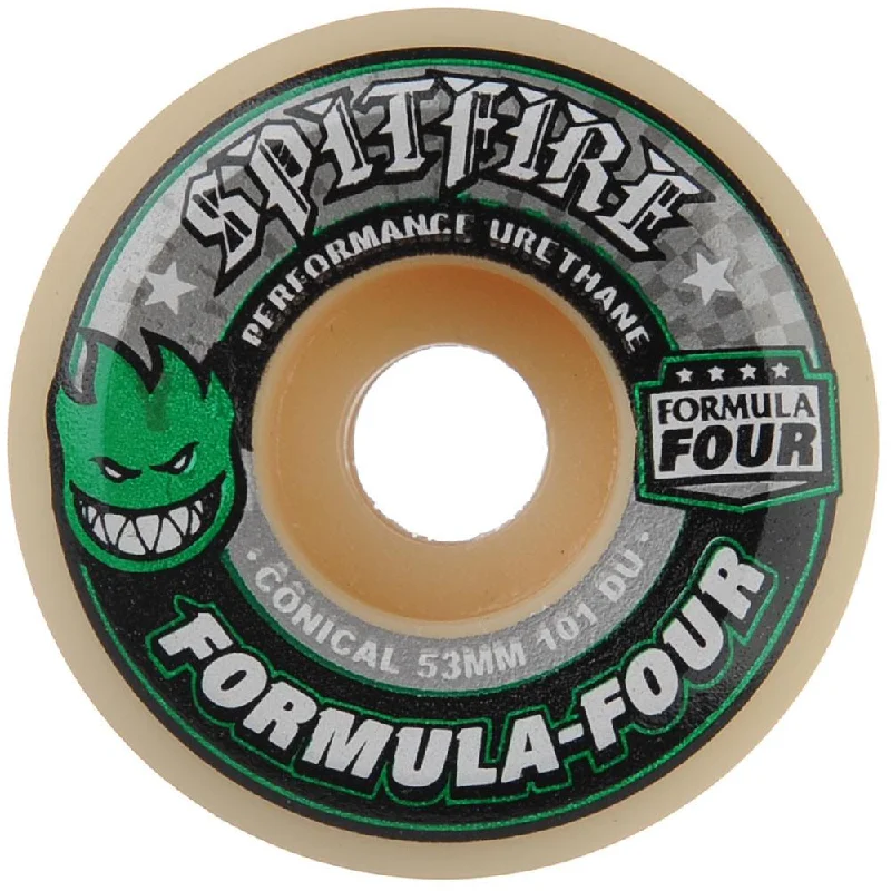 Skateboard Wheels With Non-Marking Material-Spitfire Formula 4 Conical 101D Wheels - (53mm)