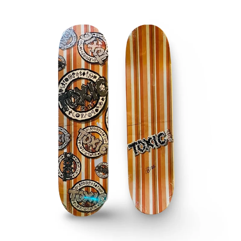 Skateboard Deck With Limited Edition Design-Toxic Team ANTIQUE Pop Deck