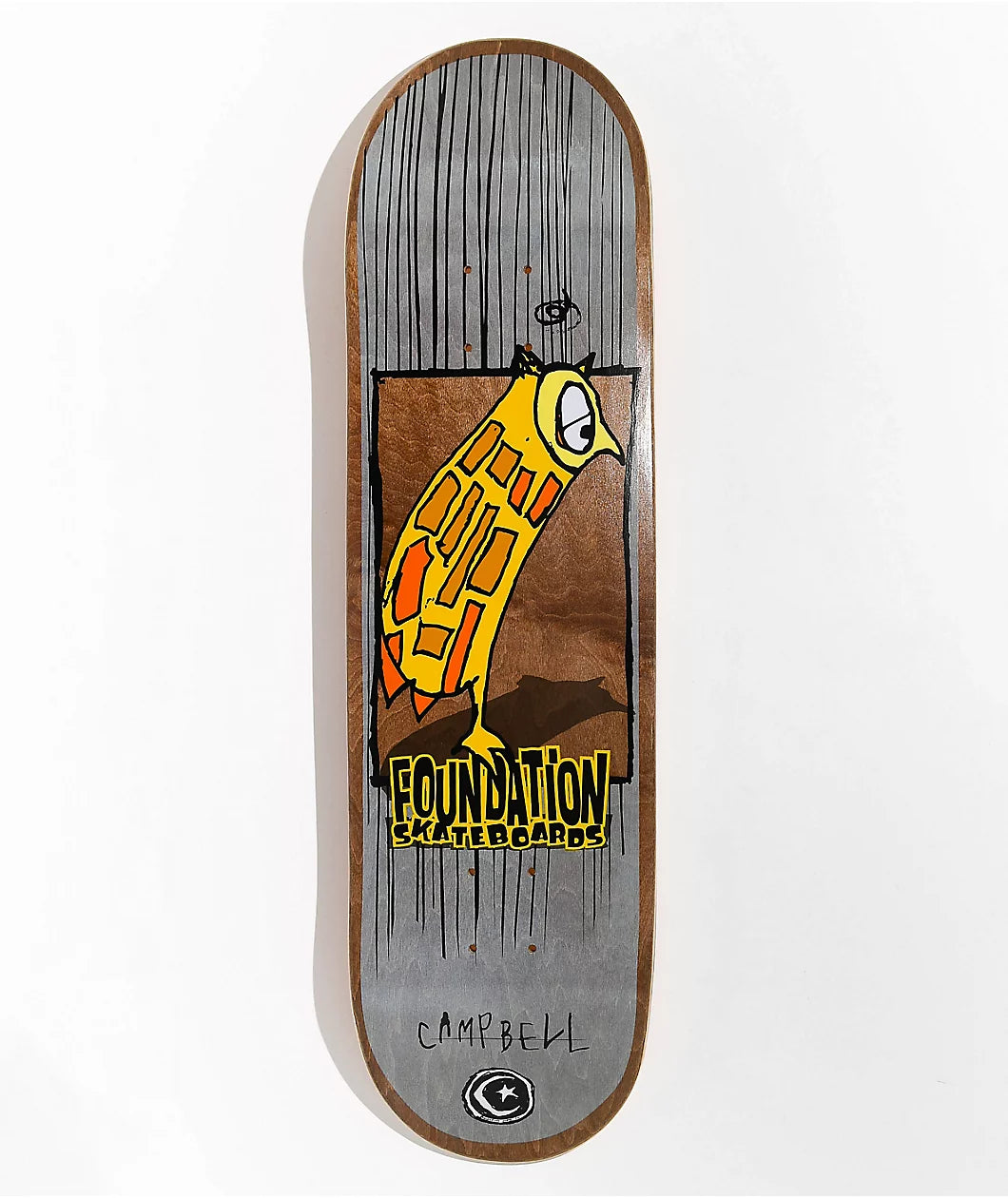 Skateboard Deck With Custom Graphics-Foundation Deck Aidan Campbell Owl 8.38"