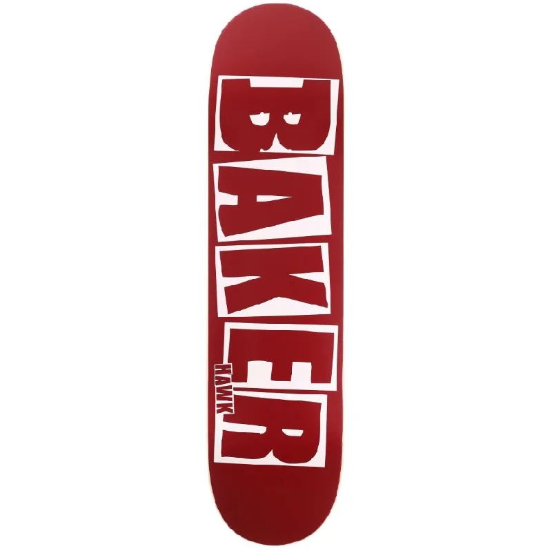 Skateboard Deck For Beginners-Baker Deck Riley Hawk Brand Name Maroon 8.0