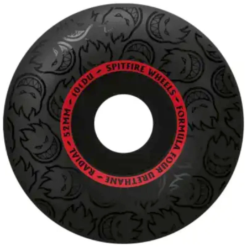 Skateboard Wheels With Best Control-Spitfire Formula 4 Radials Blackout 101D 52mm - Skateboard Wheels