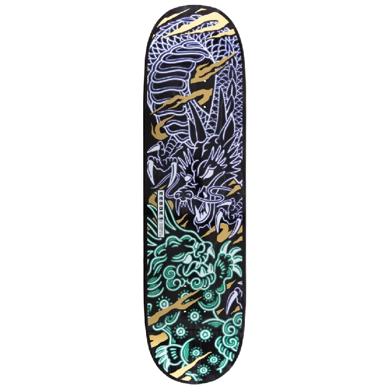 Skateboard Deck With Extra Pop-Arbor - Shuriken 8.5 Dragon Foo - Skateboard Deck