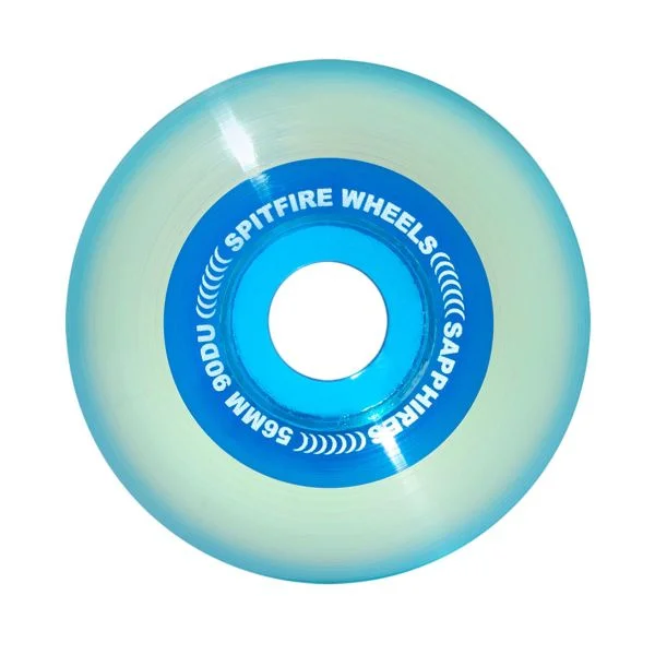 Skateboard Wheels With Durable Urethane-Spitfire Wheels 56mm Classics Saphire Clear Blue 90a