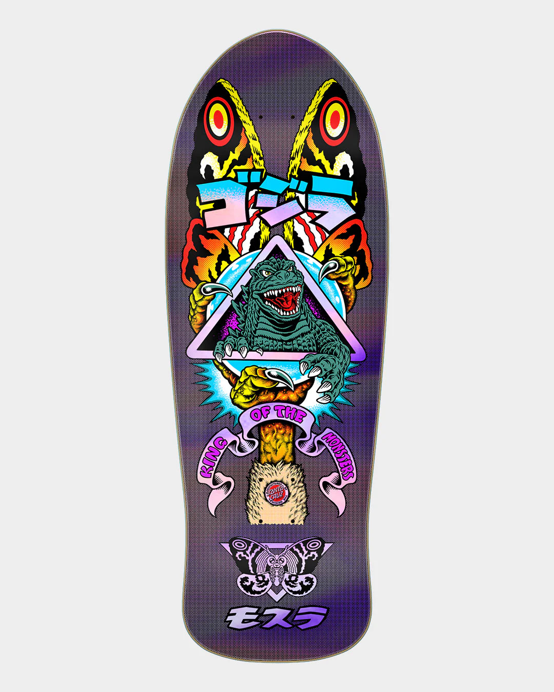 Skateboard Deck With Perfect Flick-Godzilla Mothra Natas 10.538in X 30.14in Santa Cruz Deck