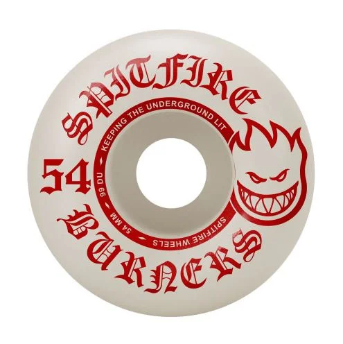 Skateboard Wheels With Heat-Treated Surface-Spitfire Wheels 54mm 99a Bighead Shape White/Red