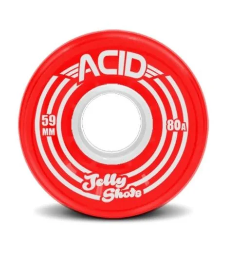 Skateboard Wheels With Super Smooth Ride-Acid Wheel Jelly Shots 59mm 80a Red