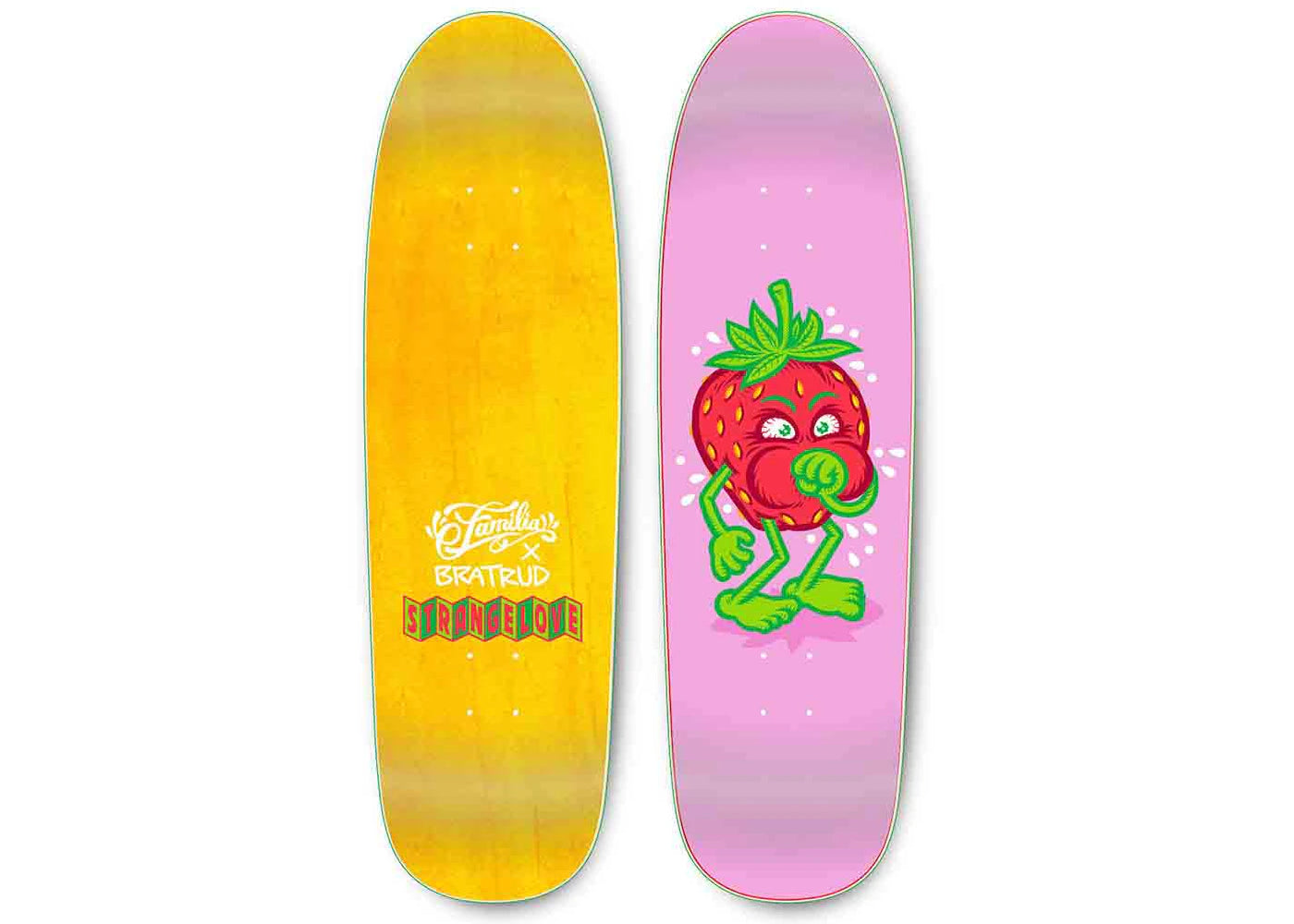 Skateboard Deck For Longboarding-Strange Love Strawberry Cough Deck Magenta 8.875-(Flocked)