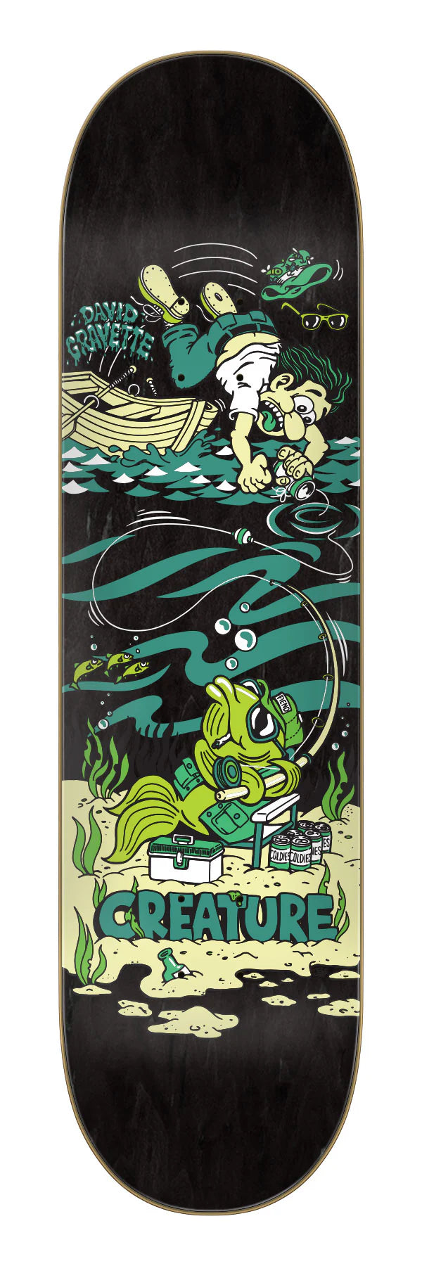 Skateboard Deck With Shock Absorption-Creature - David Gravette Big Game Deck (8.3")