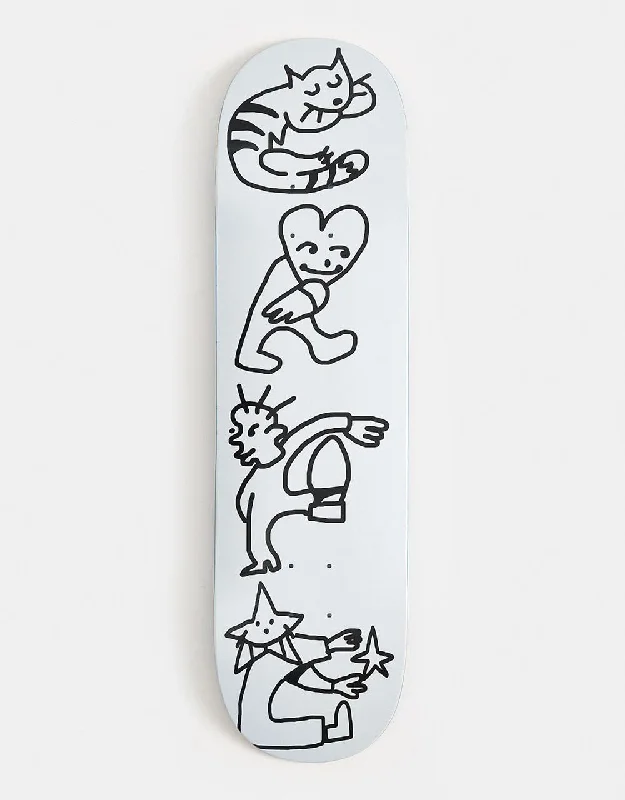 Skateboard Deck With Lightweight Flex-Skateboard Cafe "Buddy" C2 Skateboard Deck - White