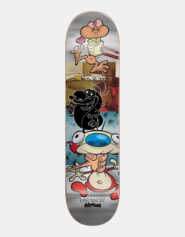 Skateboard Deck With Classic Aesthetic-Almost x Ren & Stimpy Youness Room Mate R7 Skateboard Deck - 8.25"