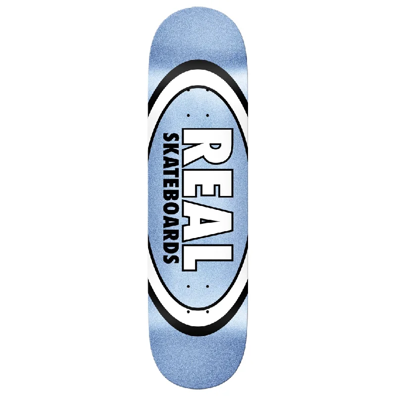 Skateboard Deck With Shock Absorption-Real  - Easy Rider Oval Blue Ice - Skateboard Deck - 8.25