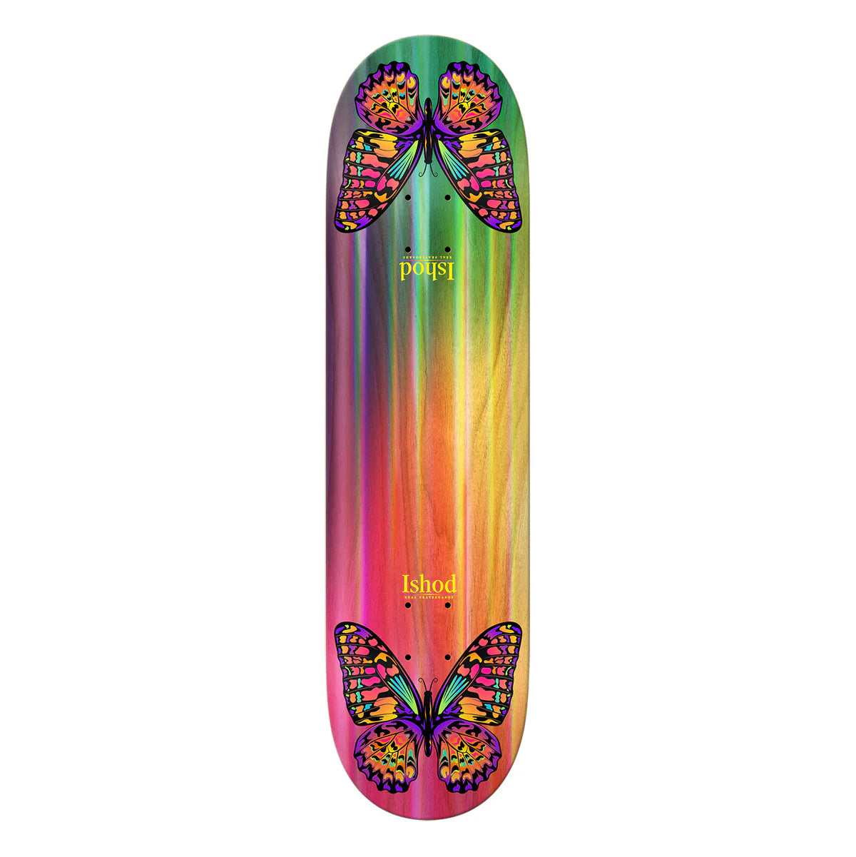 Skateboard Deck With Durable Finish-Real - Ishod Wair Rainbow Monarch Twin Tail Deck (8.5")