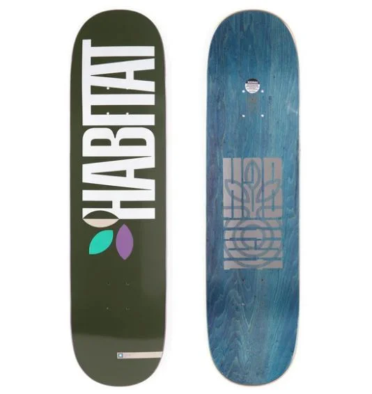 Skateboard Deck With Extra Stability-Habitat Deck 8.25 Apex Bold Green Twin Tail