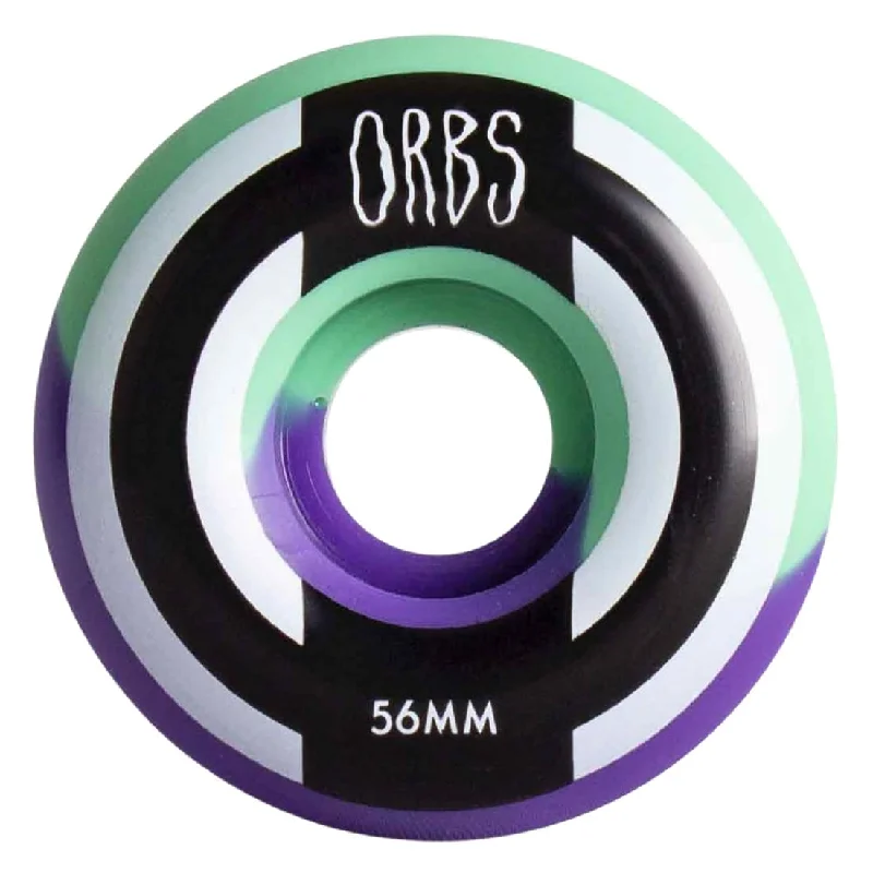 Skateboard Wheels With Superior Hardness-Orbs 56mm Apparitions Splits Round 99A Wheels - Mint/Lavender