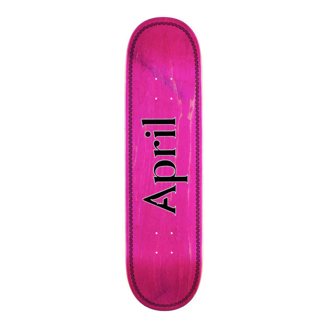 Skateboard Deck With Lightweight Flex-April Skateboards Logo deck 8.38 - (Pink/Black)