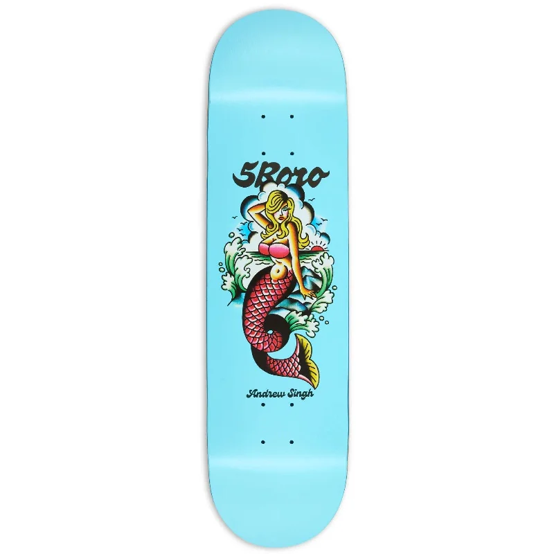 Skateboard Deck With Professional Endorsement-5BORO NYC MERMAID PRO SERIES ANDREW SINGH 8.375