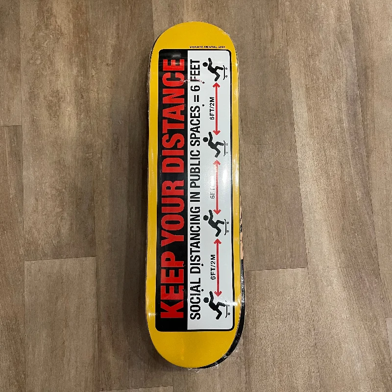 Skateboard Deck With Minimalist Design-SKATE MENTAL SOCIAL DIST DECK 8.125