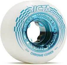 Skateboard Wheels With Soft Touch Feel-Ricta Wheel 53mm Chrome Core White Teal 99a