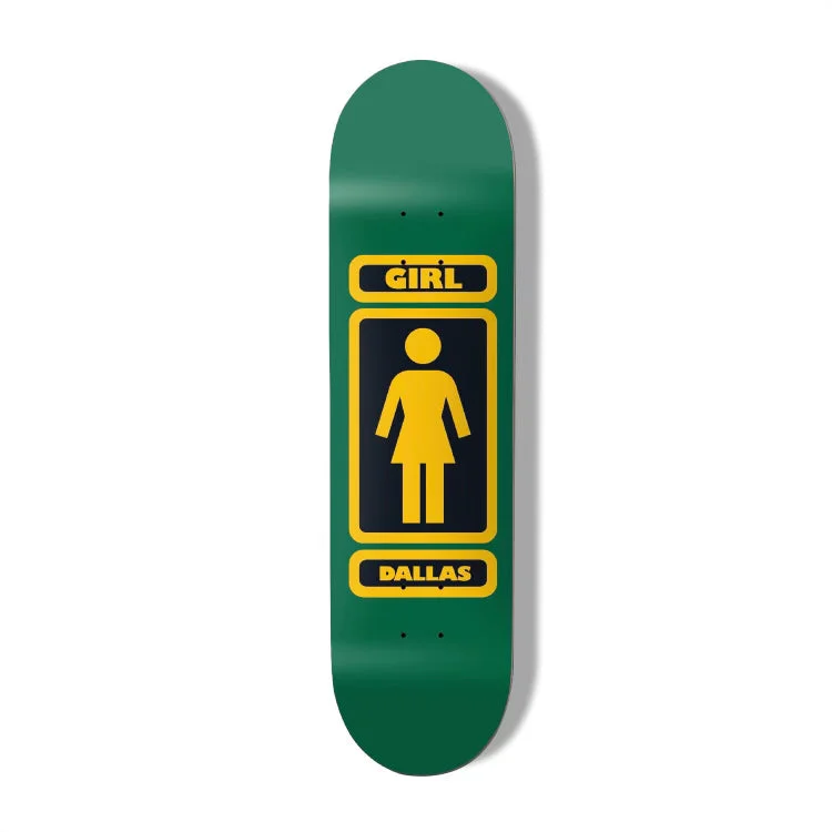 Skateboard Deck With Reinforced Nose And Tail-Girl We OG Dallas Deck (Green/Black) - 8.25