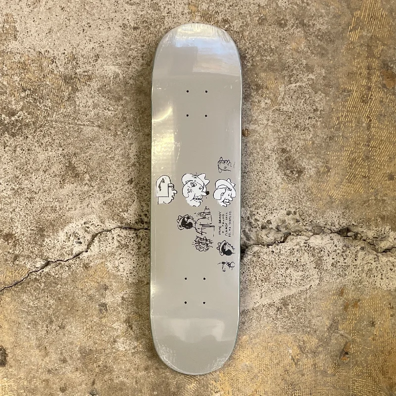 Skateboard Deck With Seamless Construction-Polar Brady Mia Grey Deck