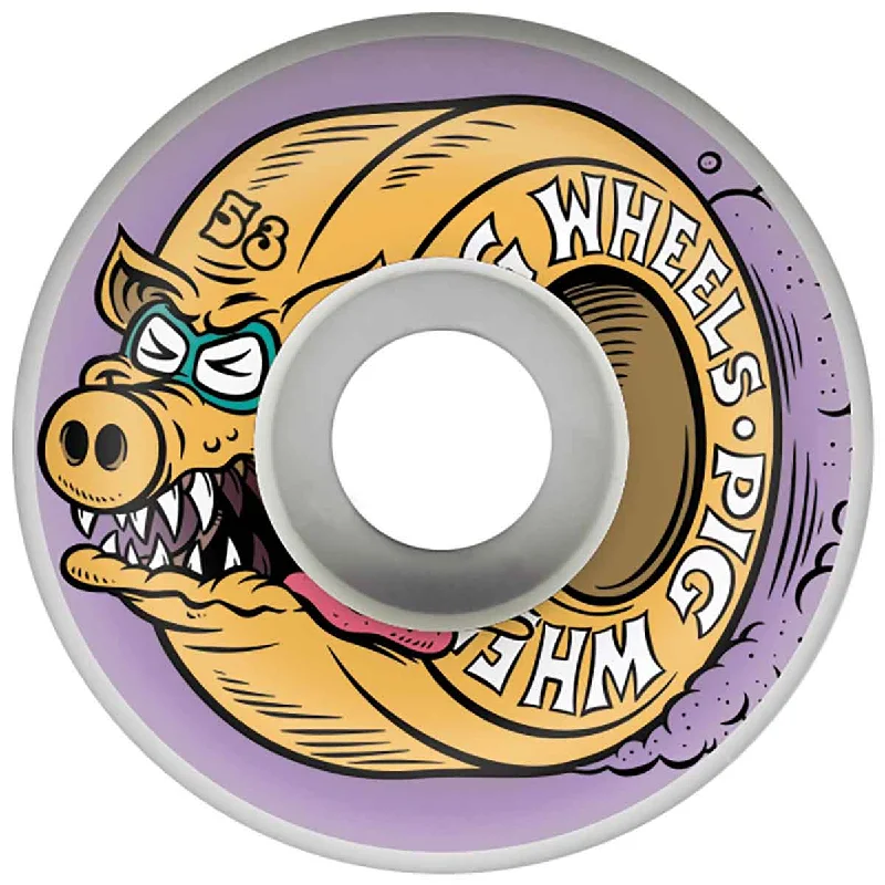 Skateboard Wheels With Soft Durometer-Pig Wheels 53mm Hog Wild Purple